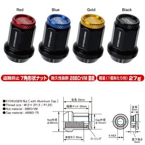 日本製 極限ナットアルミキャップ付き/16個入...の詳細画像2