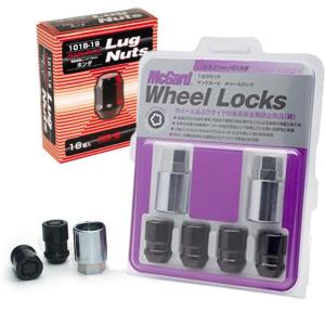 マックガードロック4個＋協永ホイールナット16個set/ライフ/ホンダ/M12X1.5/19mm/黒・ブラック