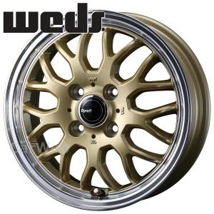 Weds GYRAFT 9M 14インチ 4.5J PCD:100 穴数:4 inset:45 ゴールド/リム