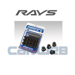 [74130000225BK] RAYS 17HEX レーシングナット M12×1.25 BK(ブラック) 25mm（ショートタイプ） 16個パック｜carweb