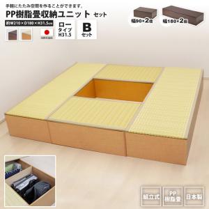 PP畳ユニットLセット ロータイプ 180x2+90x3 高さ31 奥行60 畳収納