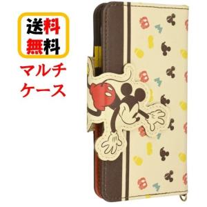 ミッキーマウス ディズニー キャラクター ダイカット マルチフリップ カバー (M+) スマホ ケース 手帳 DN-565A｜case-buy-case