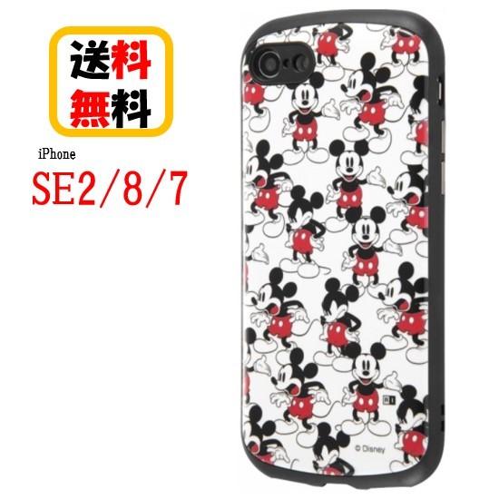 ディズニー iPhone SE2 8 7 スマホ ケース 耐衝撃ケース MiA ミッキーマウス 総柄...