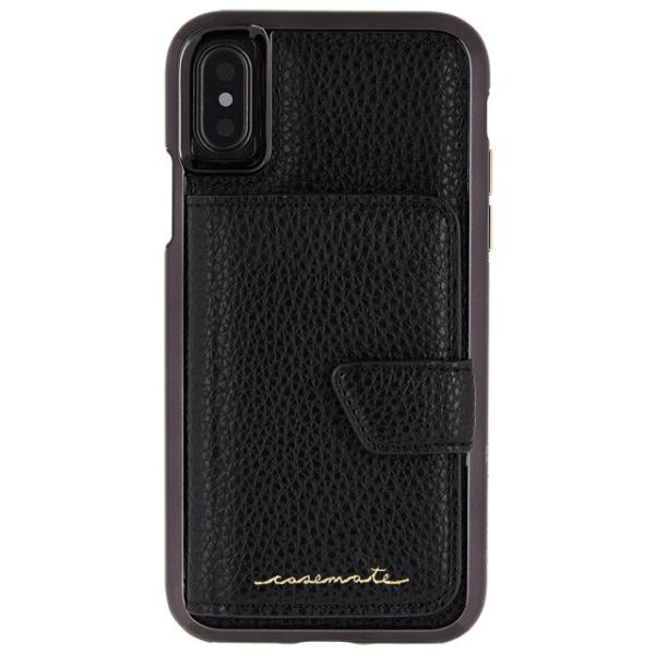 Case-Mate iPhoneX/iPhoneXs カード収納 コンパクトミラー付き レザーケース...