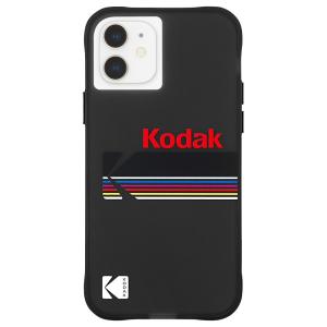 【iPhone 12 mini専用】 KODAK 3.0m落下耐衝撃ケース Matte Black + Shiny Black Logoの商品画像