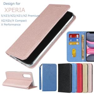 Xperia 5 ケース 手帳型  エクスペリア XZ3 XZ1 XZ2 XZs XZ Premium ケース  ベルトなし X Compact カバー X Performance 手帳 シンプル  スマホカバー 人気
