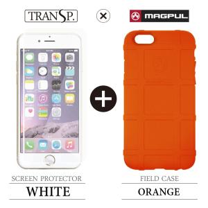 Field Case iPhone6 6s Orange × SCREEN PROTECTOR White｜caseplay