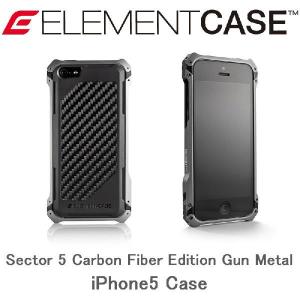 正規代理店 耐衝撃ケース ELEMENTCASE Sector 5 Carbon Fiber GunMetal iPhone 5 5s SE ケース セクター５ 黒 アイフォン カバー アルミ フレーム 米国製｜caseplay