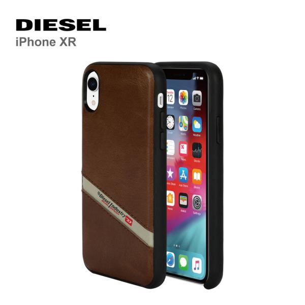 iPhoneXR ケース 革 ブランド DIESEL ディーゼル Leather Co-Mold D...