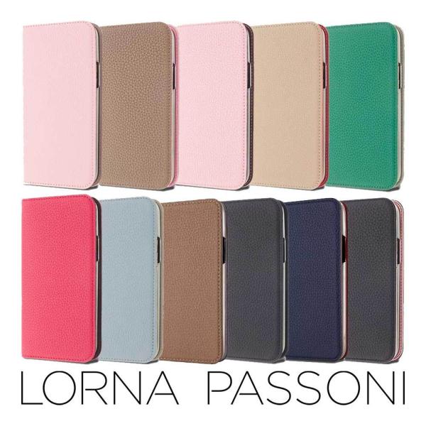 iPhone12mini ケース 手帳型 本革 ブランド LORNA PASSONI カード収納 お...
