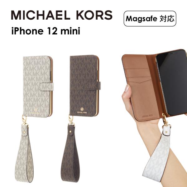 iPhone12mini MICHAEL KORS マイケルコース 手帳型ケース ストラップ カード...