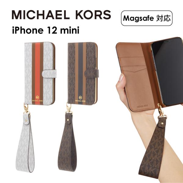 iPhone12mini MICHAEL KORS マイケルコース 手帳型ケース ストラップ カード...