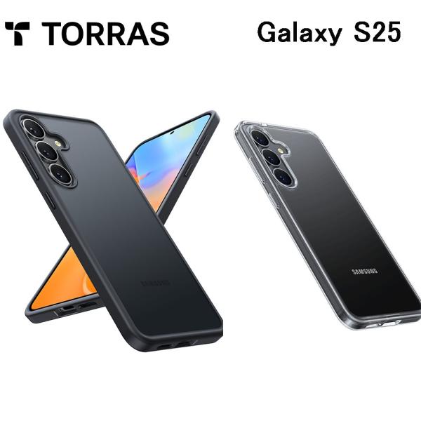 Torras - Guardian for Galaxy S25 ケース 黒 クリア  透明 耐衝撃...