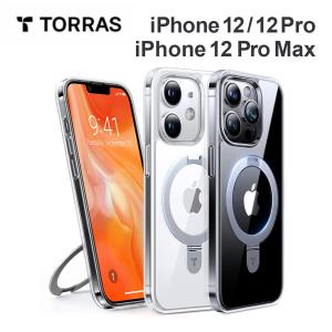 ガラスフィルム同梱 TORRAS UPRO Ostand Clear Case iPhone12 12pro 12promax スマホケース 透明 耐衝撃 画面保護ガラス 黄変防止 リングスタンド｜caseplay
