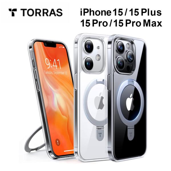 ガラスフィルム同梱 TORRAS UPRO Ostand Clear Case iPhone15 1...