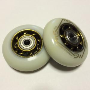 【送料無料】マーブルホワイト（直径76mm/幅24mm/軸穴8mm） 2輪スーツケース用交換ホイール