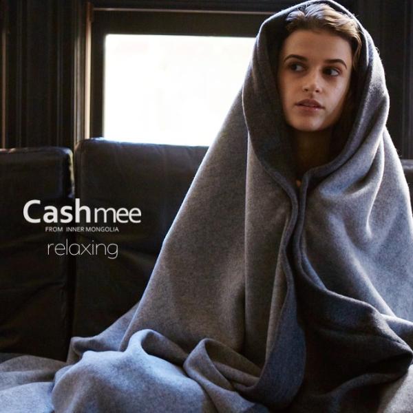 【全2色】『Cashmee カシミヤ100％リバーシブルディレクションフレーム ブランケット 毛布 ...