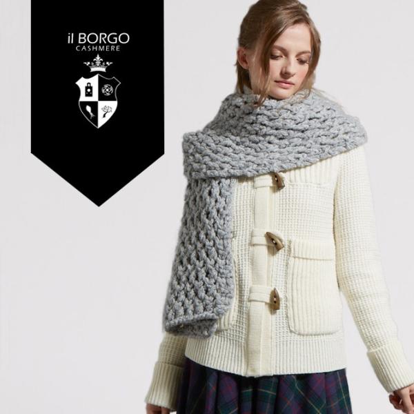 『IL BORGO カシミヤ100％ ラグカシミヤストール/RAG-CASH Stole』/マフラー...