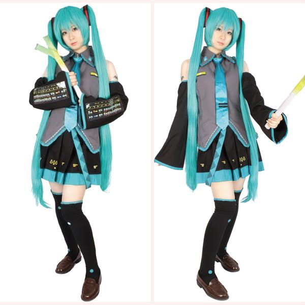 初音ミク　ネギ付きセット　コスプレ衣装