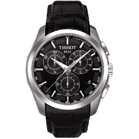 TISSOT(ティソ) 腕時計 メンズ クチュリエ クロノグラフ ブラック文字盤 レザーベルト T0...