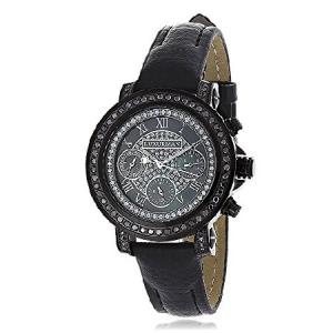 レディースブラックダイヤモンド腕時計2.15 CT Luxurman Watches 並行輸入品