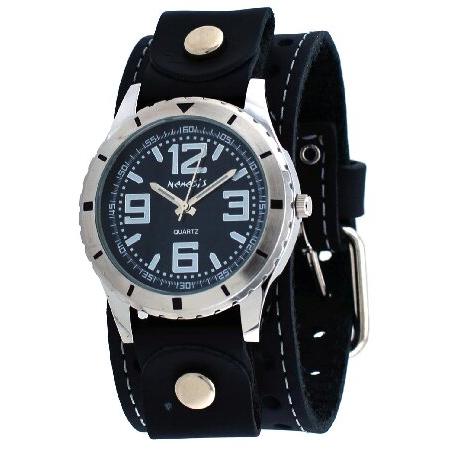 ネメシスMen &apos;s sth096 KブラックコレクションステンレススチールWatch with B...