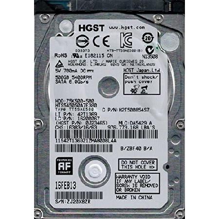 HGST HTS545050A7E380 MLC: DA5429 P/N: 0J23465 500G...