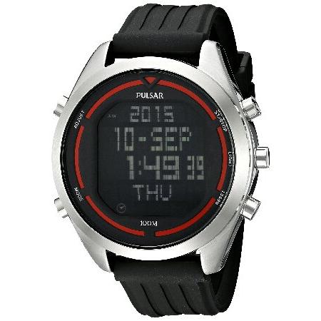 Pulsar メンズ PQ2045 デジタル表示 日本製クォーツ ブラック 腕時計 並行輸入品