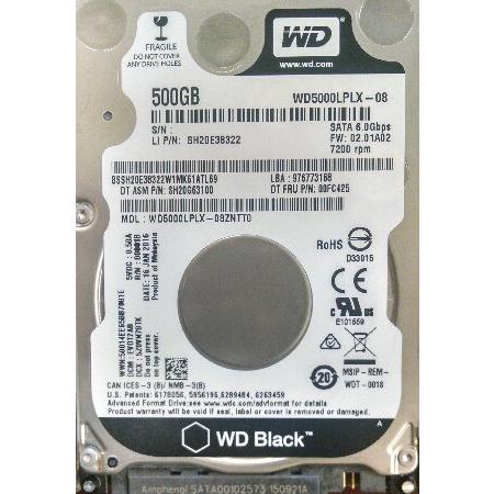 Lenovo WDブラック500 GB 7200 RPM 2.5インチSATA 7 mm 6 GB ...