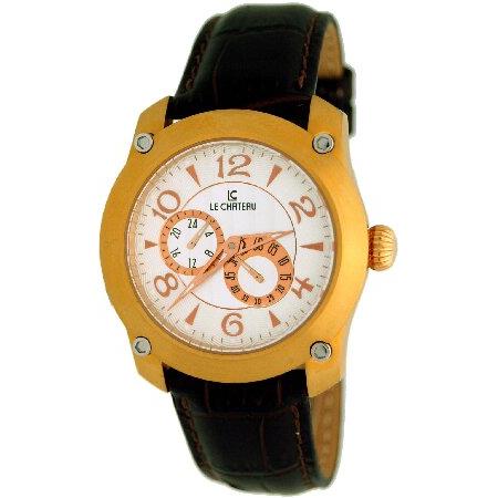 Le Chateau Men &apos;s Captivaデュアルダイヤル自動Watch with Brow...