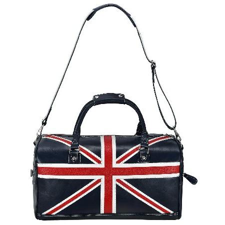 Union Jack Leather Bag Navy Weekend Travelling Hol...