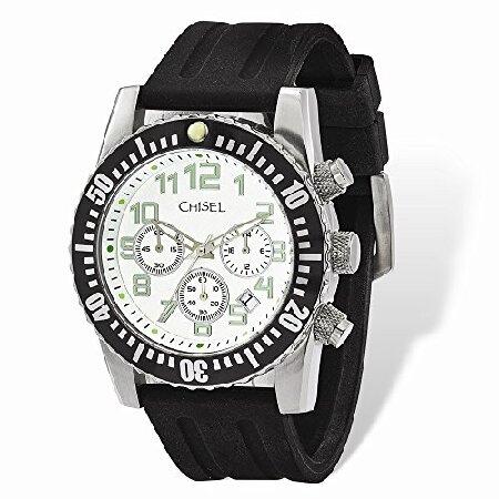 Jay Seiler Mens Chisel White Dial Silicone Strap C...