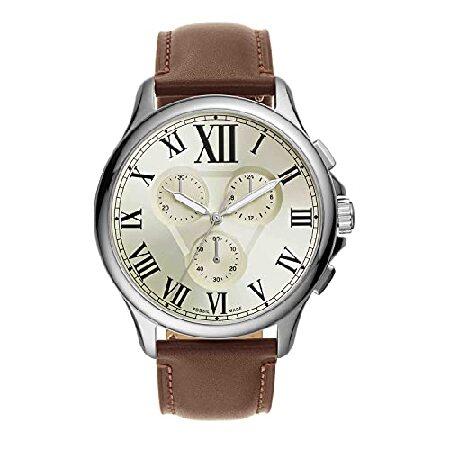 Fossil Men&apos;s Monty FS5638 Silver Leather Japanese ...
