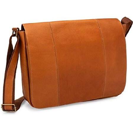 Le Donne Leather Dakota Laptop Messenger (Tan) 並行輸...