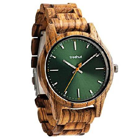 Treehut メンズ 木製腕時計 - 三つ折りクラスプ メンズ プレミアム品質 丈夫な腕時計 - ...