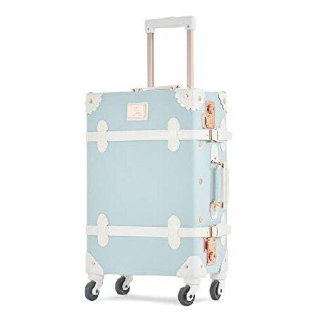 7998 Vintage Carry on Suitcase, 20&quot; Faux Leather T...