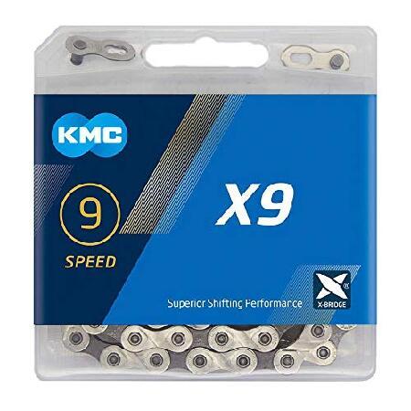 KMC ユニ X9 9スピードチェーン シルバー/グレー 122リンク 並行輸入品