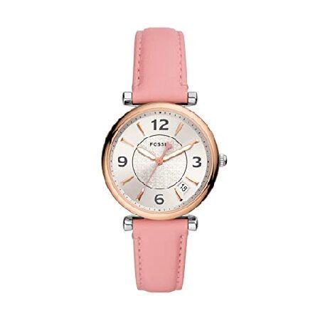 Fossil Carlie アナログ シルバーダイヤル レディース腕時計-ES5160, ピンク, ...