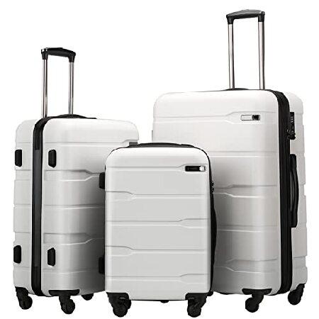 Coolife スーツケース 拡張可能 3点セット PC+ABS スピナースーツケース 内蔵TSAロ...