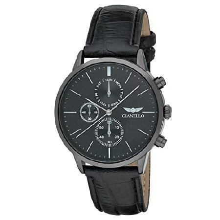 Gianello Men&apos;s 42mm Miami Chrono Strap Watch (Blac...