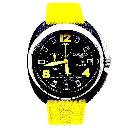 LOCMAN 腕時計 マーレクロノ 47mm カーボンチタン ブラック ストラップ 並行輸入品