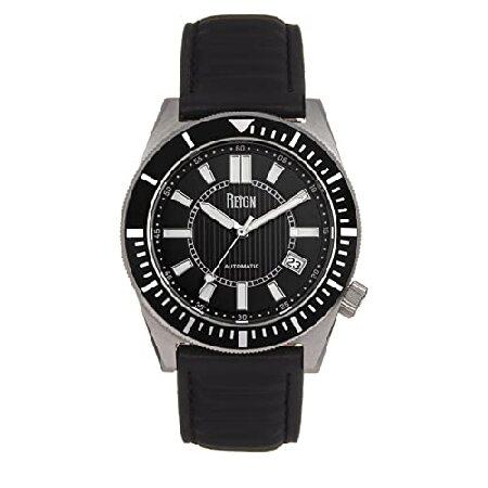 Reign Francis Leather-Band Watch w/Date, Black, On...