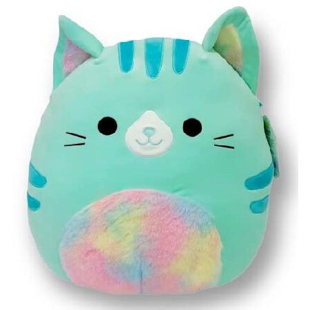 Squishmallows Corinna Cat 11インチ ぬいぐるみ - ティールとレインボー...