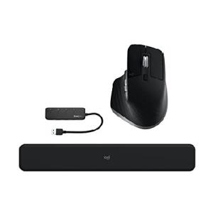 Logitech MX Master 3S Wireless Mouse for Mac (Space Gray) Bundle with MX Palm Rest and 4-Port USB 3.0 Hub (3 Items) 並行輸入品