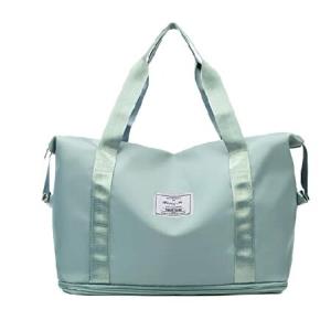 Travel Duffel Bag for Women Expandable Sports Tote Gym Bag Large Lightweight Shoulder Weekenders Waterproof Bag (Green) 並行輸入品