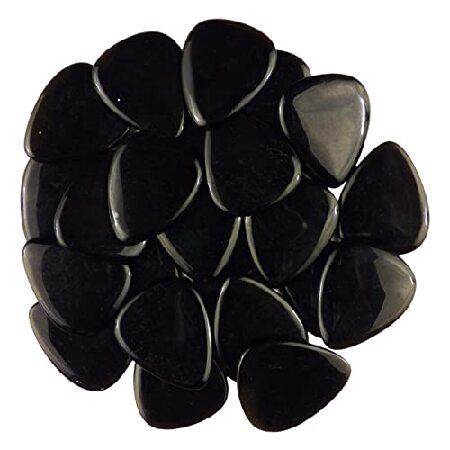 Black Obsidian Volcanic Glass Stone Guitar Pick - ...