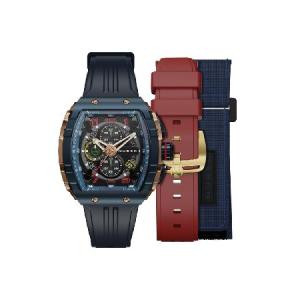 Nubeo Men's 48mm Space Magellan Chronograph Limited Edition Navy Watch with Rubber Strap NB-6024-0R 並行輸入品