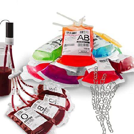 JILIER Halloween Blood Bags for Drinks Fill by Pum...