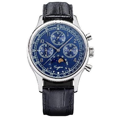 Seagull Sugess ST1908 40mm Blue Moon Phase Date Ch...