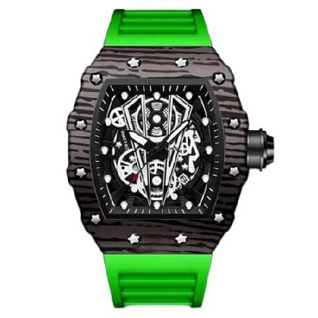 TIME WARRIOR Design Skeleton Tonneau Watches for M...